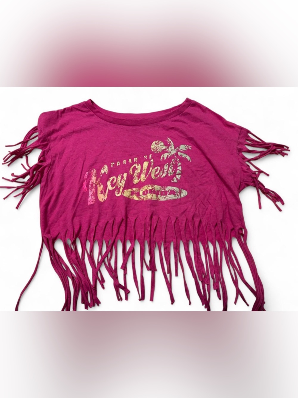 Pink Y2K Key West Festival crop top